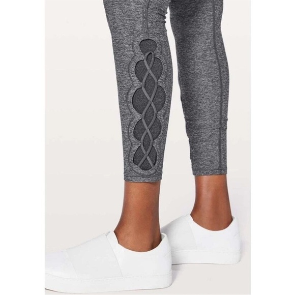 Lululemon Athletica Gray Tied to It Tights Leggings - Picture 2 of 5